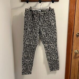 LOFT Cheetah Print Mid-Rise Jeans